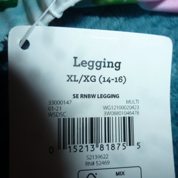 Celebrate Girls St. Patrick’s Day Leggings -XL(14-16) Green Shamrock Rainbow NEW - Picture 7 of 9